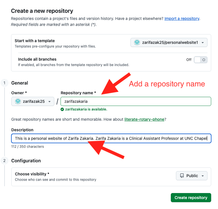 Template card showing the GitHub Repo button